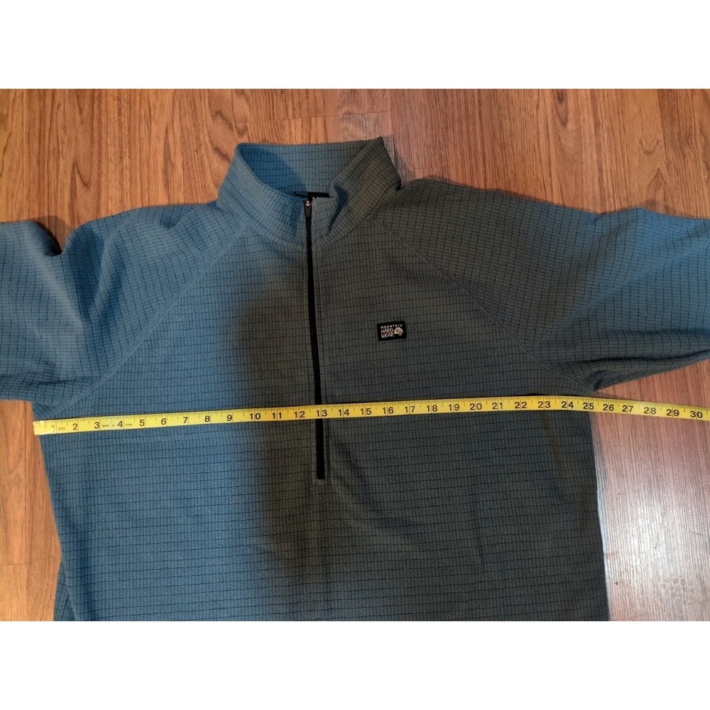 Mountain Hardwear Pullover Mens XL Blue Grid Fleece 1/2 Zip Hiking Layer Travel - Picture 6 of 9